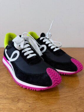 LOEWE Flow Runner Sneakers Black Neon Pink Yellow Women’s EU 40 Made in Italy